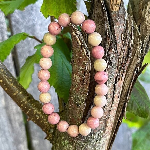 Rhodonite Gemstone Bracelet Handmade - Picture 5 of 5